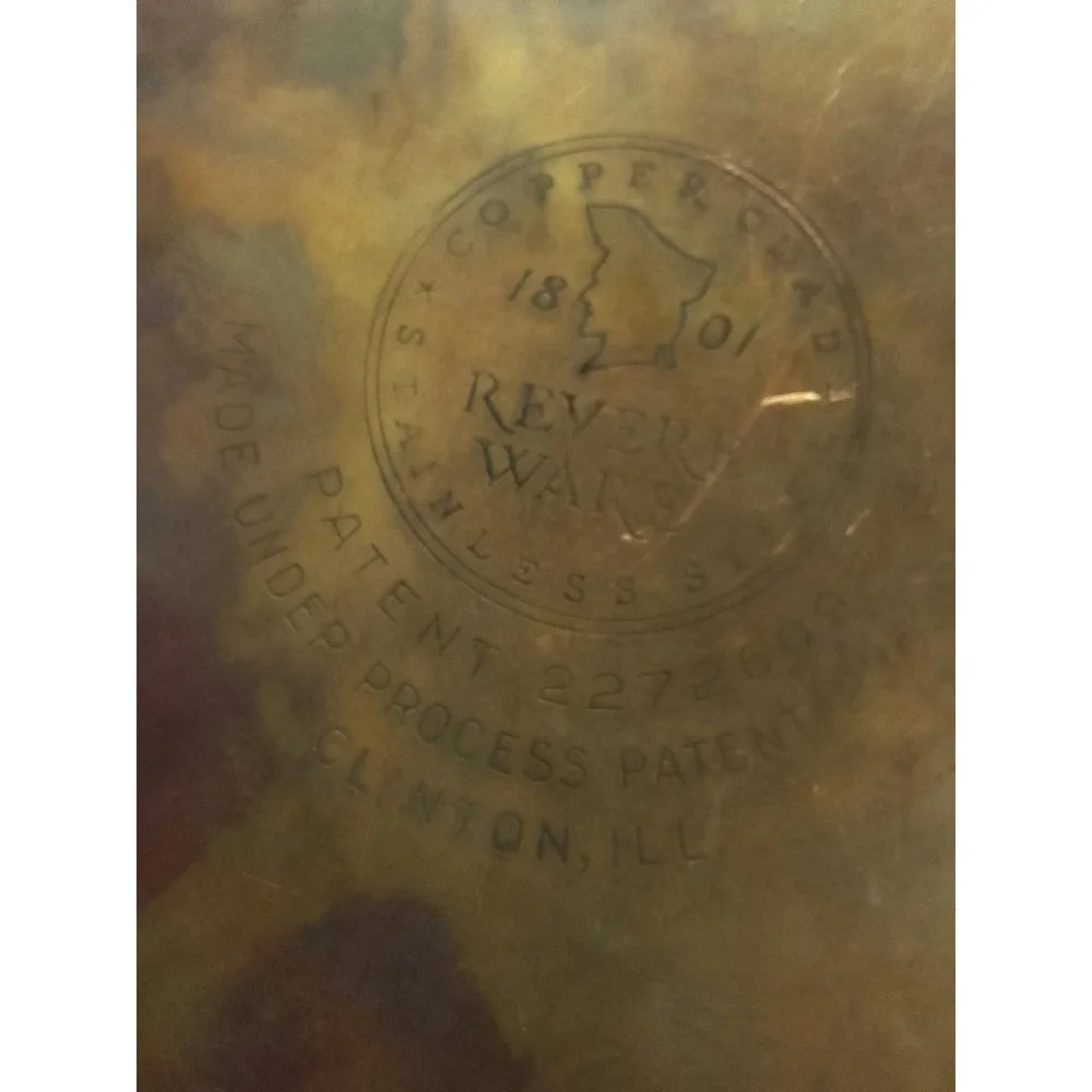 VTG Revere Ware Copper Bottom Clinton I'll Stainless Steel 4 Qt Stock Pot...